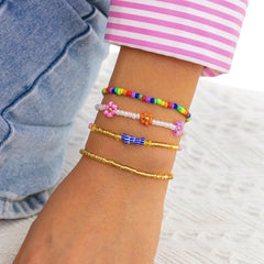 Multicolor Howlite & Acrylic Bead Stretch Bracelet Set