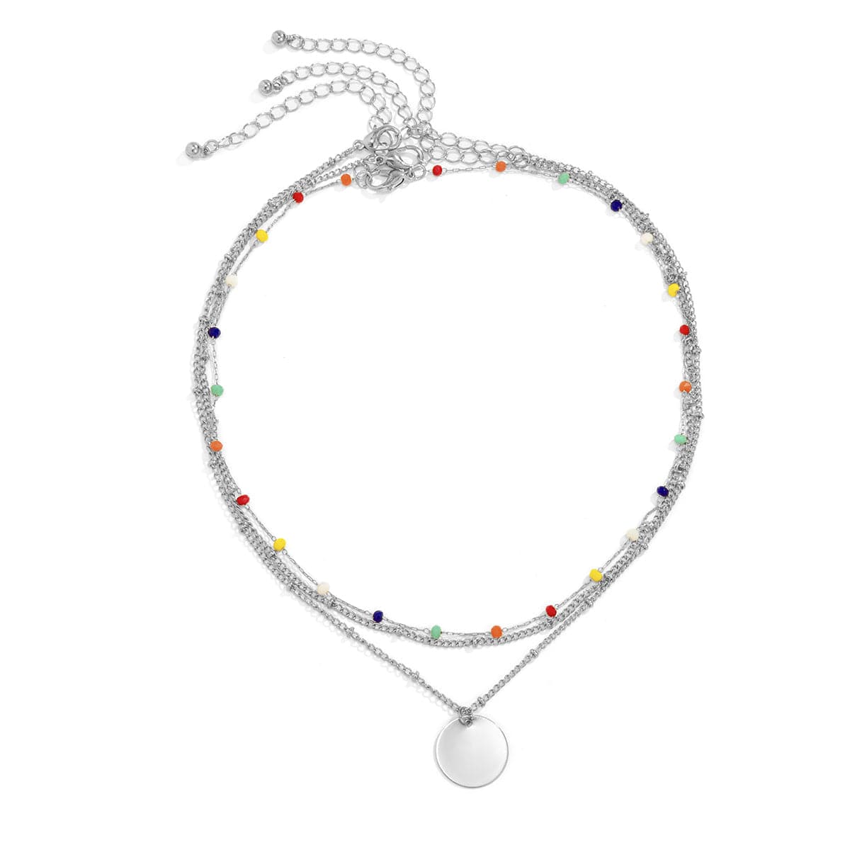Howlite & Silver-Plated Round Pendant Necklace Set