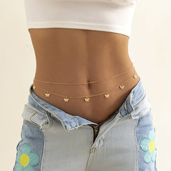 Elegant 18K gold-plated waist chain set featuring delicate charms, perfect for adding a touch of charm to any outfit.