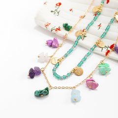 Turquoise & 18K Gold-Plated 'Love' Station Necklace Set
