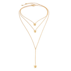 18K Gold-Plated Butterfly Drop Necklace Set