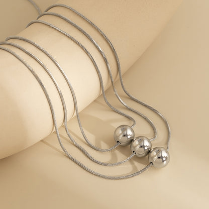 Silver-Plated Ball Pendant Necklace Set, jewelry gift sets for women, botanical inspired, lifestyle look