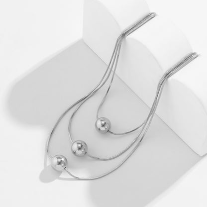 Silver-Plated Ball Pendant Necklace Set, jewelry gift sets for women, botanical inspired, styled look