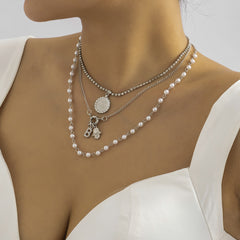 Pearl & Cubic Zirconia 'Shine' Pendant Necklace - Set Of Three