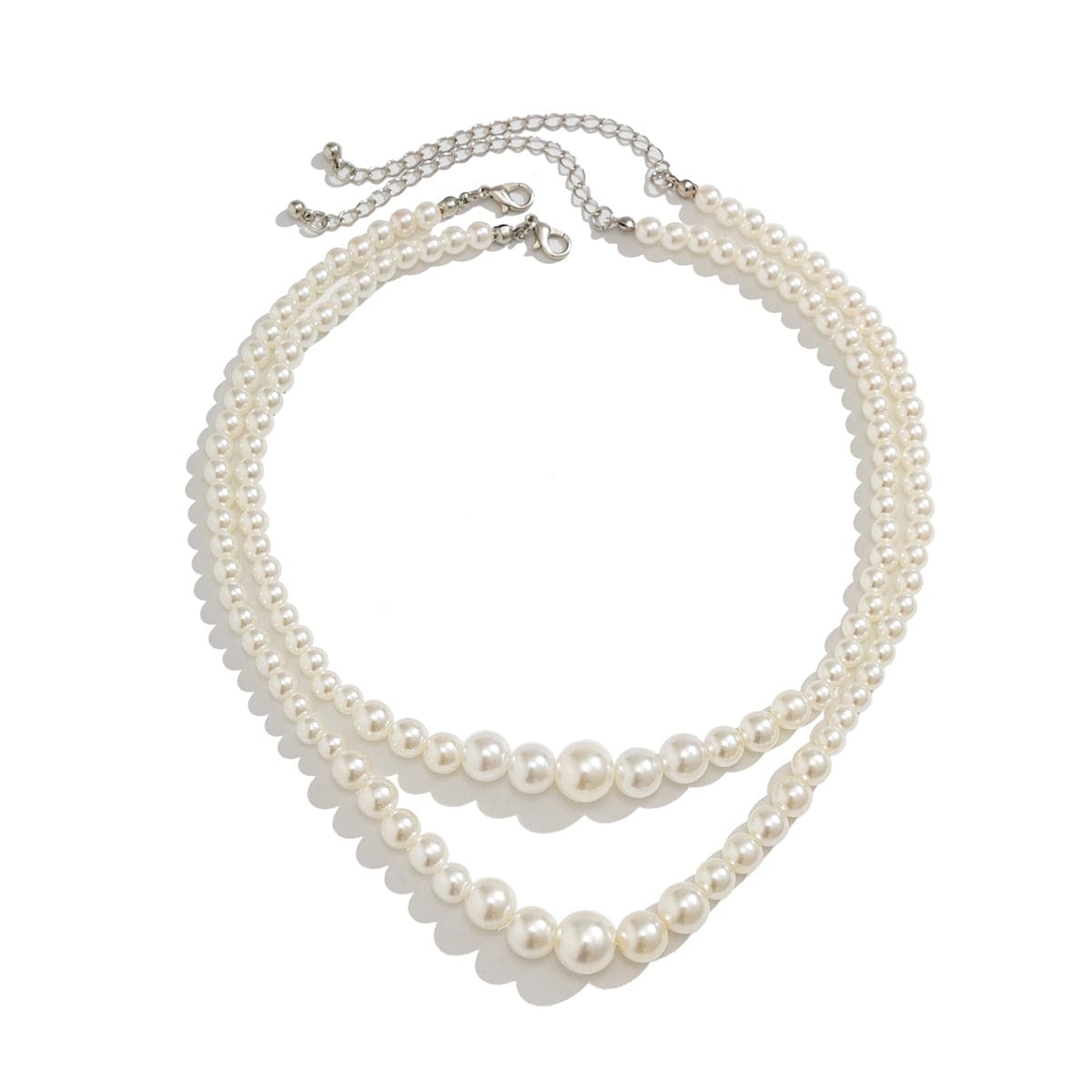 Pearl & Silver-Plated Necklace Set