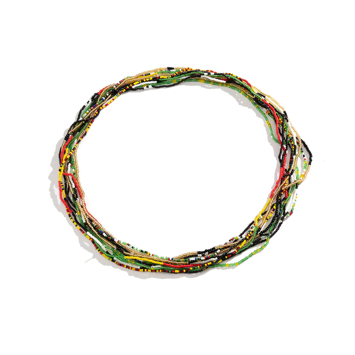 Yellow Multicolor Howlite & Acrylic Waist Chain - Set Of 10