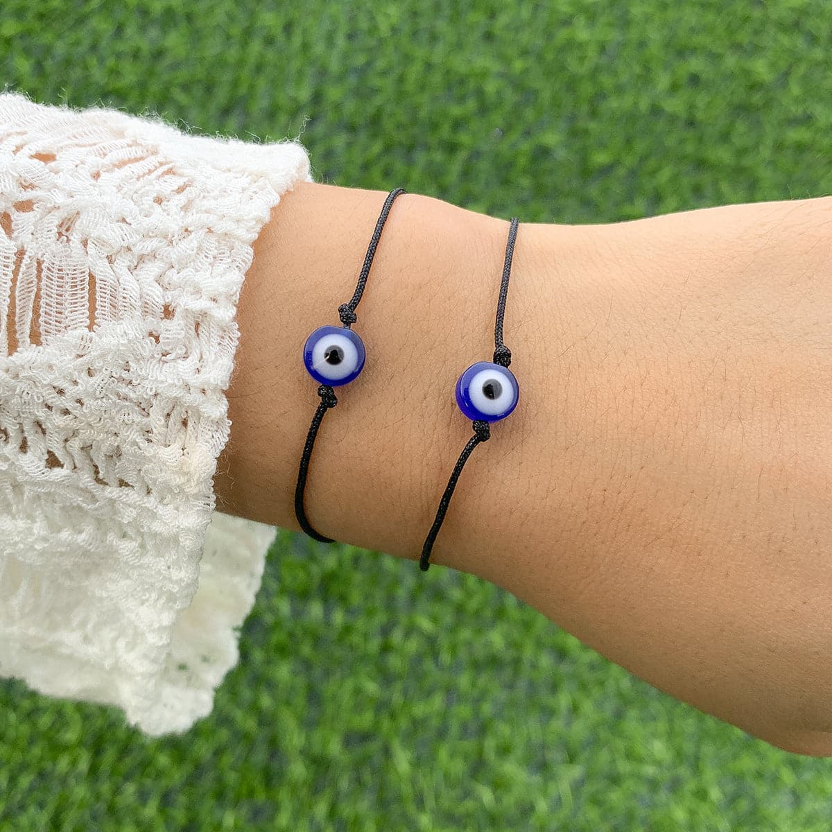 Blue Evil Eye Bracelet - Set Of Two