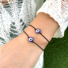 Blue Evil Eye Bracelet - Set Of Two