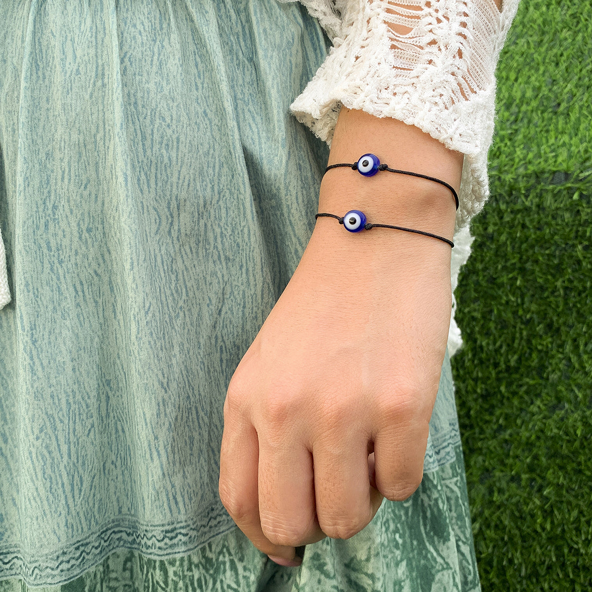 Blue Evil Eye Bracelet - Set Of Two