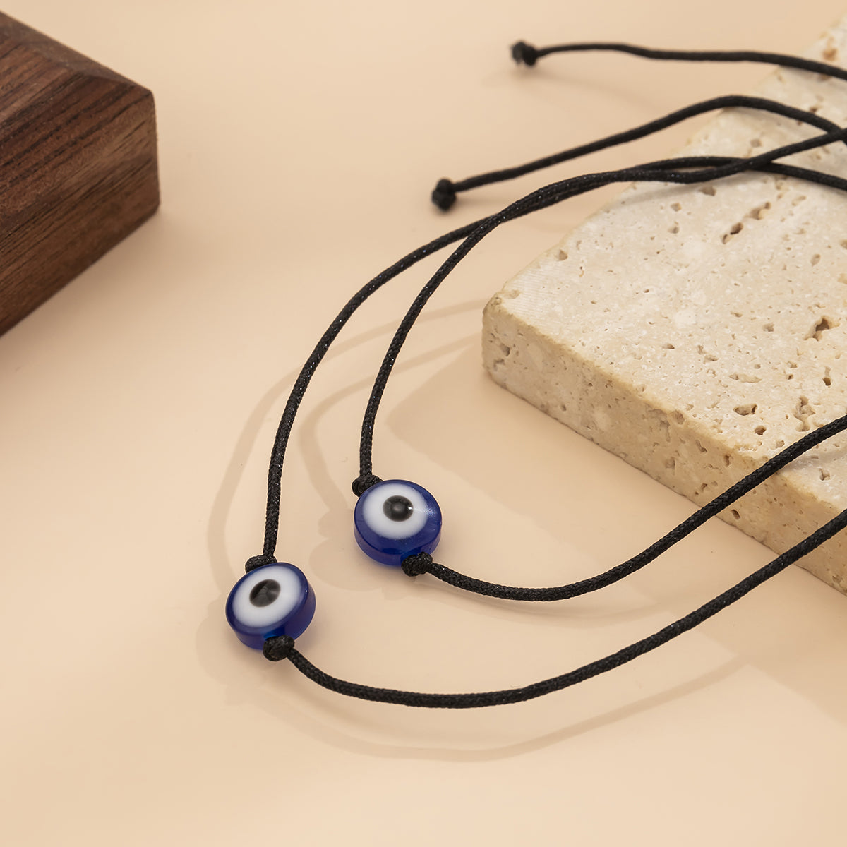 Blue Evil Eye Bracelet - Set Of Two