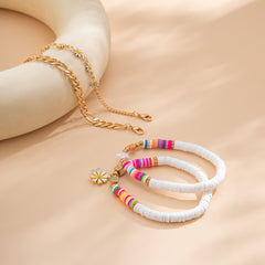 Pink Polymer Clay & Pearl Mum Four-Piece Stretch Bracelet Set