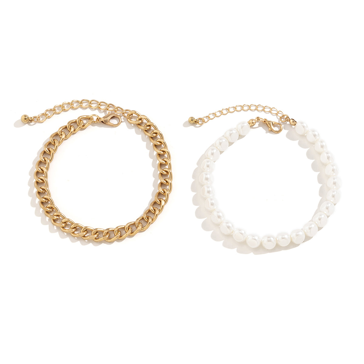 Pearl and 18K Gold-Plated Anklet Set, jewelry gift sets for women, everyday style, lifestyle look
