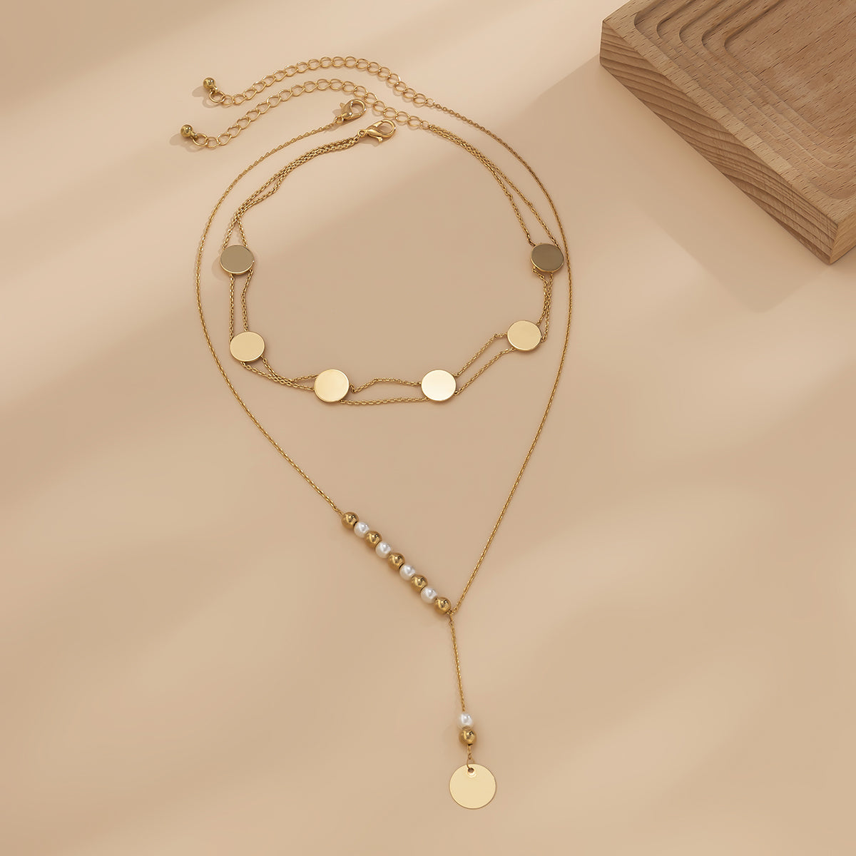 Pearl & 18K Gold-Plated Drop Necklace & Sequin Choker Necklace