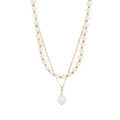 Pearl & 18K Gold-Plated Pendant Necklace Set