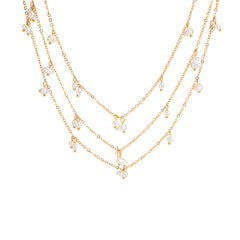 Pearl & 18K Gold-Plated Station Necklace Set