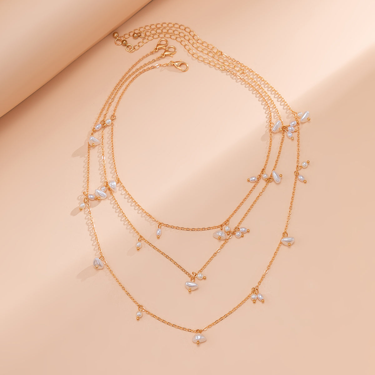 Pearl & 18K Gold-Plated Station Necklace Set