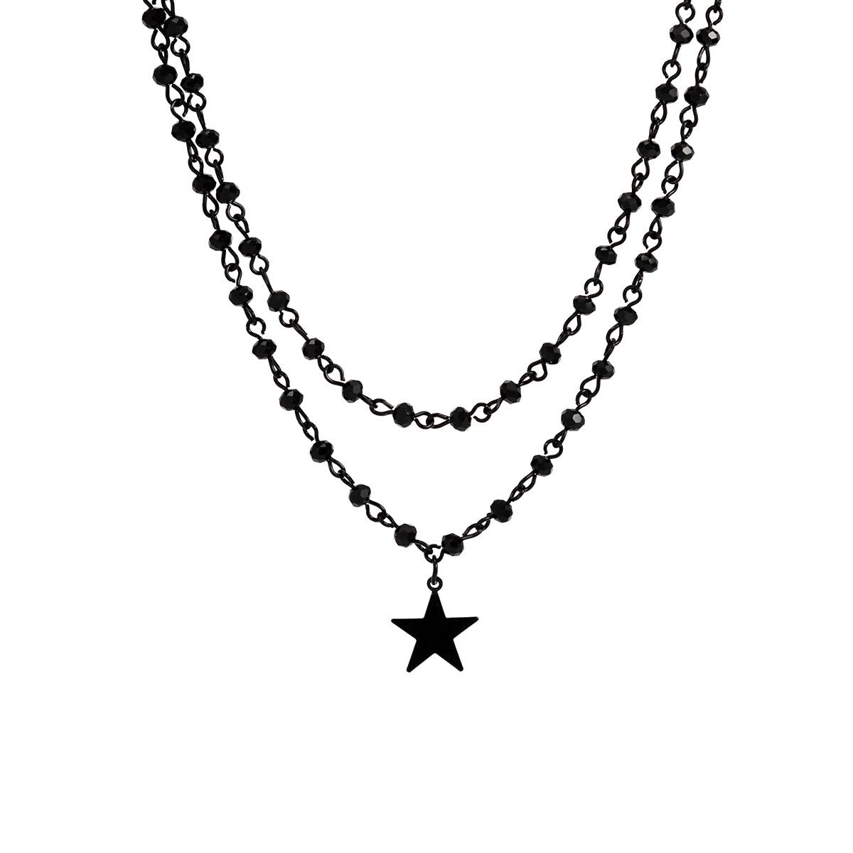 Black Star Pendant Necklace Set