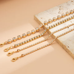 Cubic Zirconia & 18K Gold-Plated Tennis Bracelet - Set Of Four