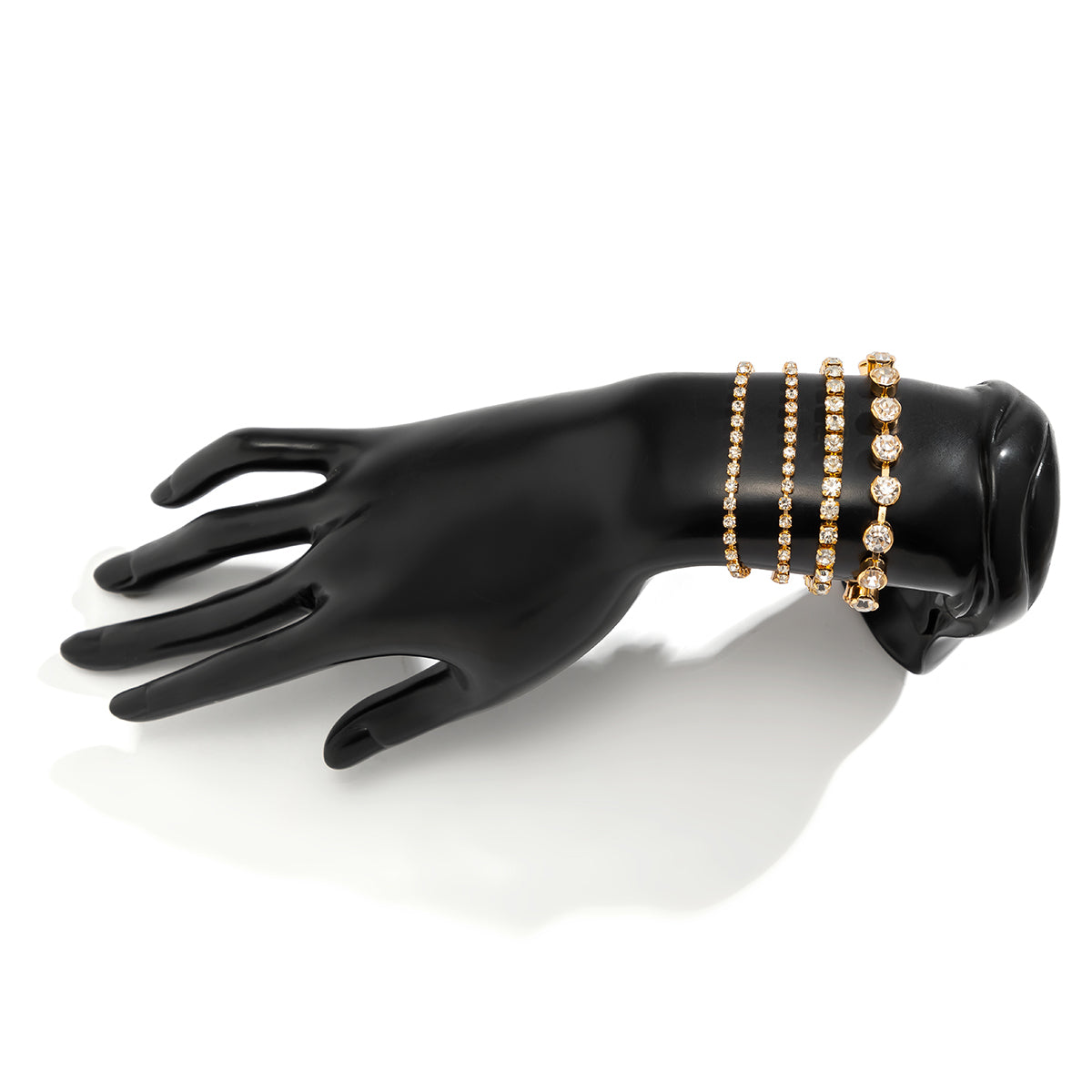 Cubic Zirconia & 18K Gold-Plated Tennis Bracelet - Set Of Four