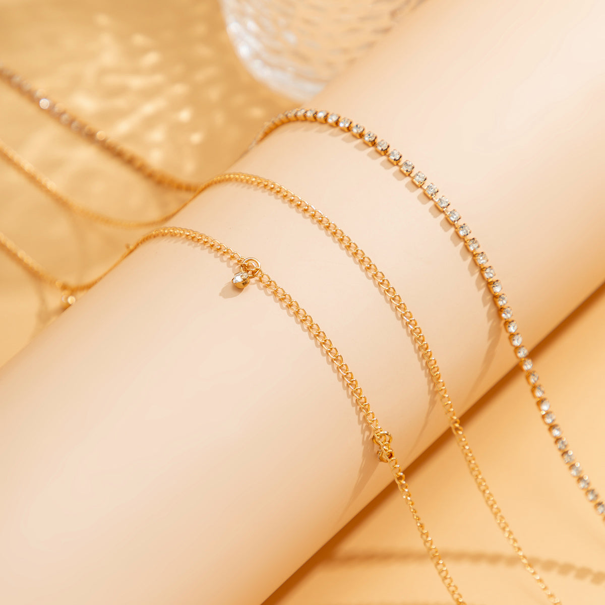 Cubic Zirconia & 18K Gold-Plated Waist Chain Set