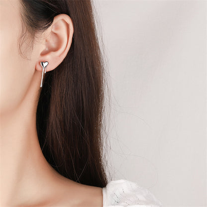 Silver-Plated Melting Heart Stud Earring, silver stud earrings for women, dainty minimalist design, styled look