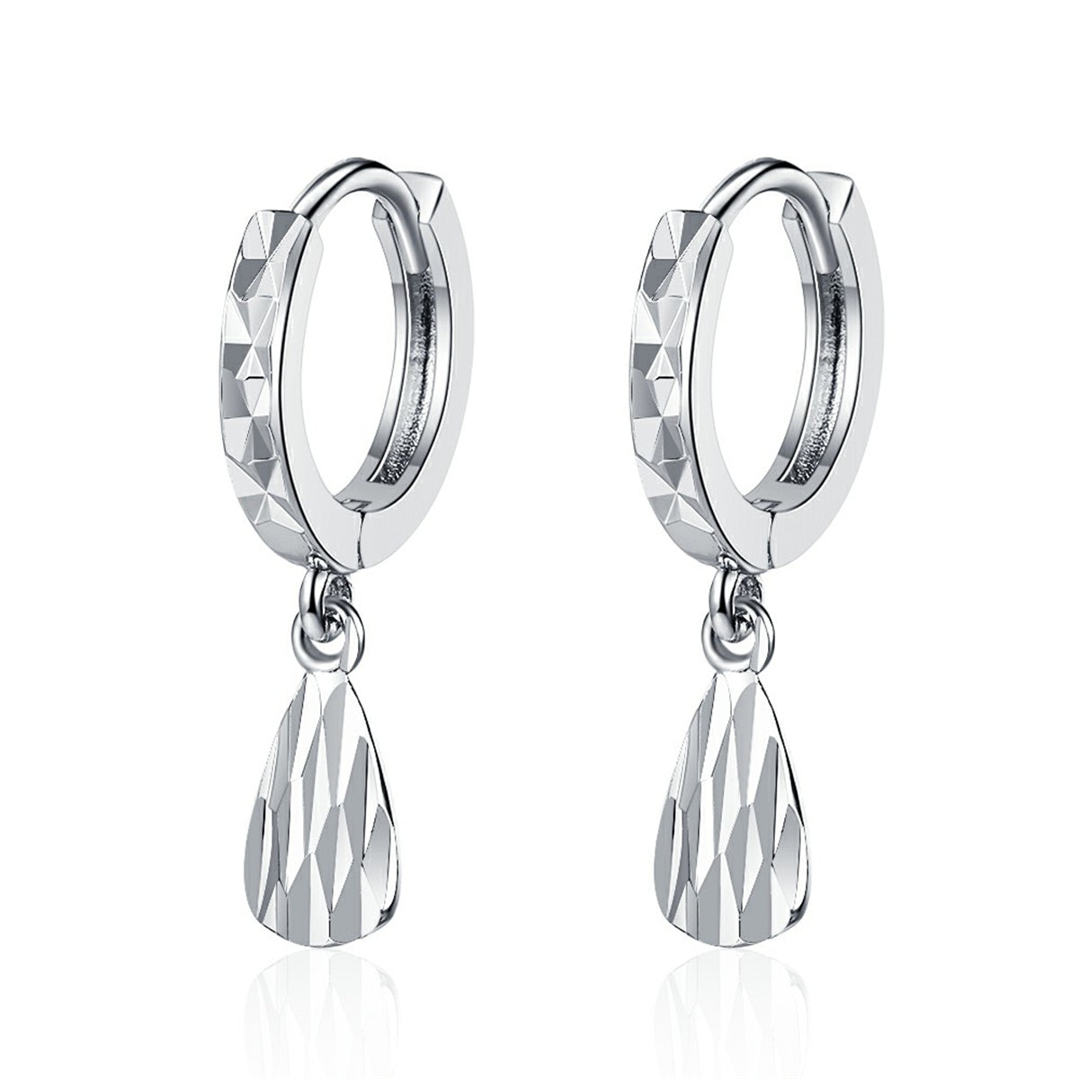 Silver-Plated Drop Huggie Earring, silver huggie earrings, elegant gift for her, styled look