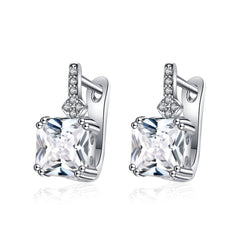 Crystal & Cubic Zirconia Princess-Cut Huggie Earrings