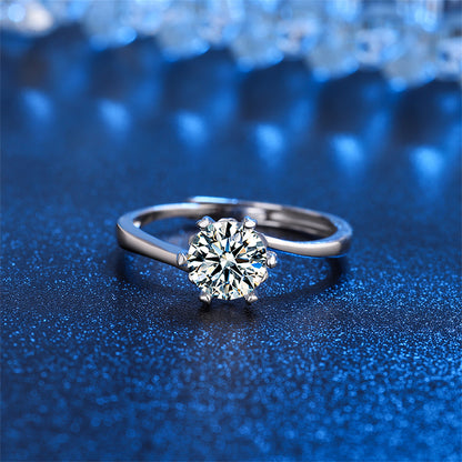 Crystal and Silver-Plated Cocktail Ring, silver statement rings for women, elegant gift for her, lifestyle look