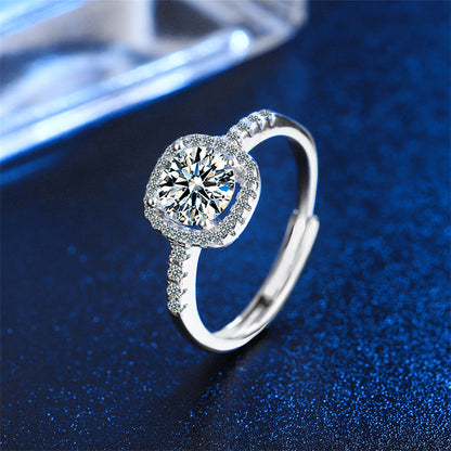 Crystal and Cubic Zirconia Halo Adjustable Ring, statement rings for women, dainty minimalist design, lifestyle look