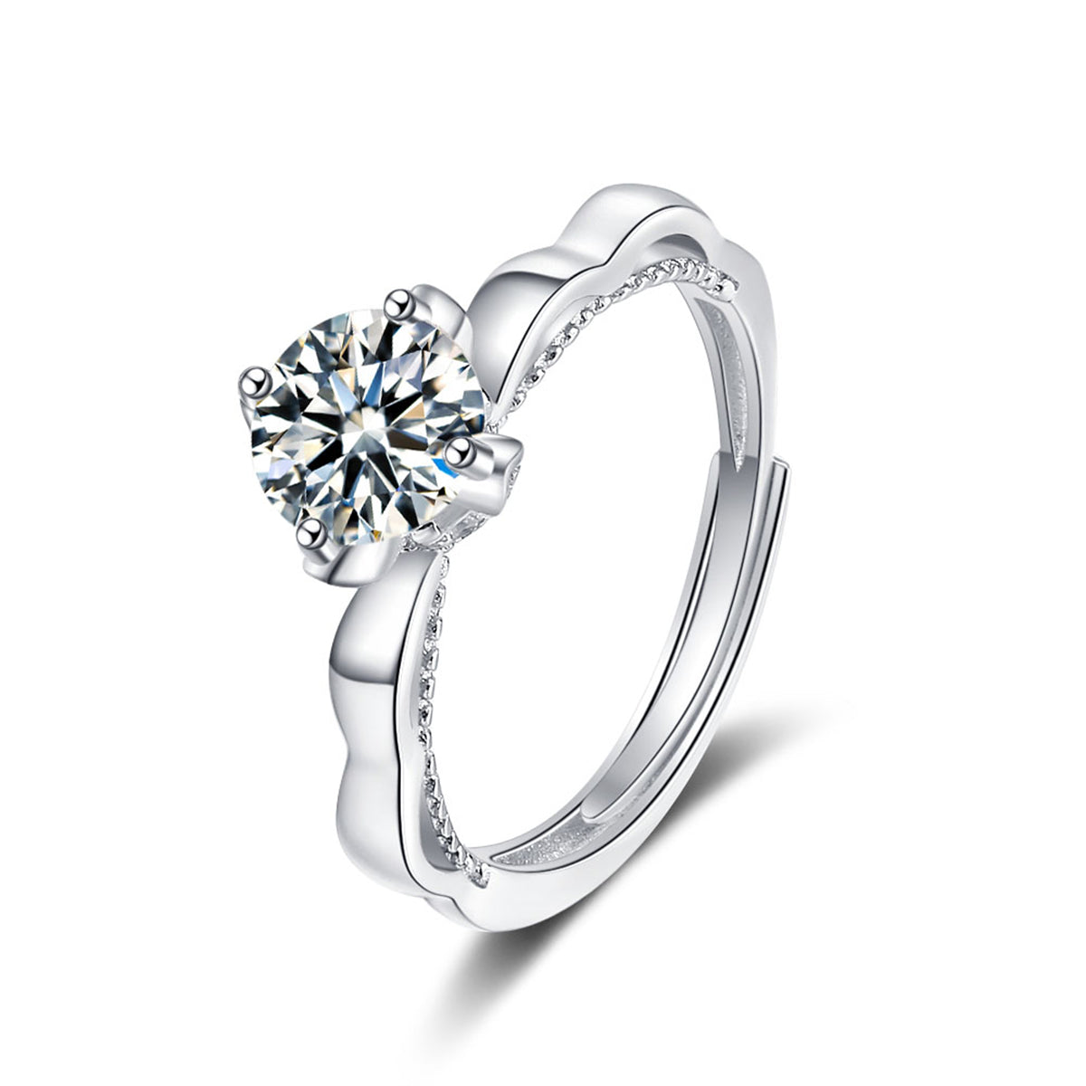 Crystal and Cubic Zirconia Crown Adjustable Ring, statement rings for women, dainty minimalist design, lifestyle look