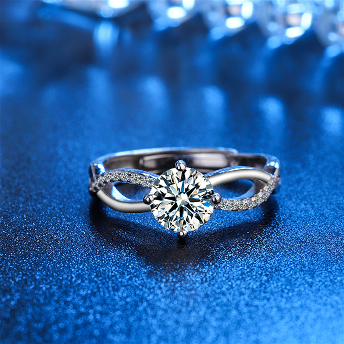 Crystal and Cubic Zirconia Crisscross Ring, statement rings for women, botanical inspired, lifestyle look