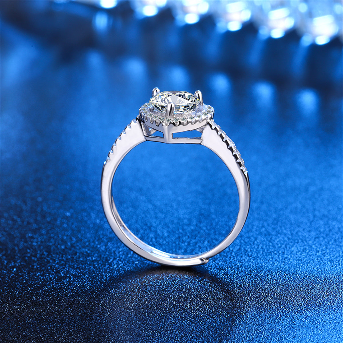 Crystal and Cubic Zirconia Halo Heart Ring, statement rings for women, elegant gift for her, lifestyle look