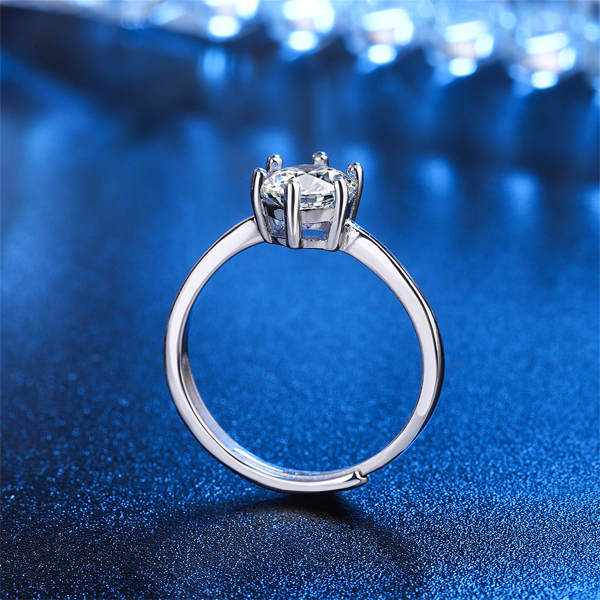 Crystal and Silver-Plated Cocktail Ring, silver statement rings for women, botanical inspired, lifestyle look
