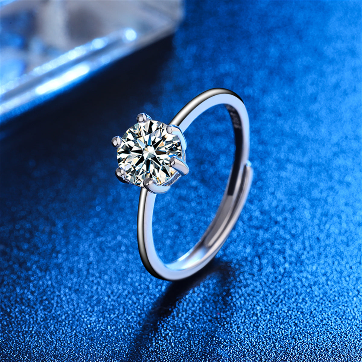 Crystal and Silver-Plated Cocktail Ring, silver statement rings for women, botanical inspired, side view