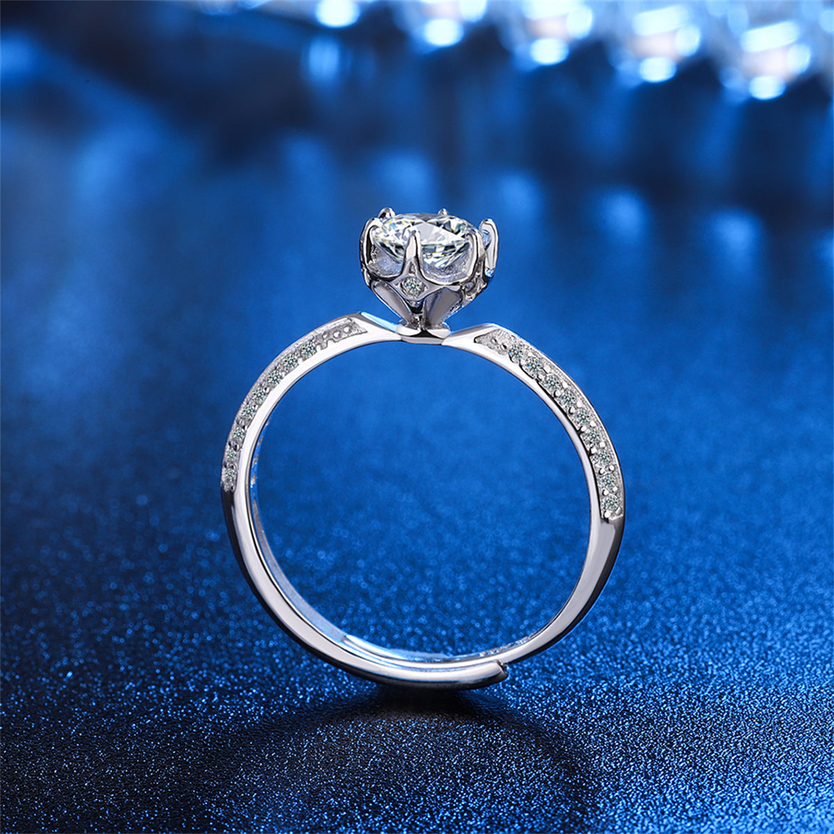 Crystal and Cubic Zirconia Blossom Ring, statement rings for women, dainty minimalist design, lifestyle look