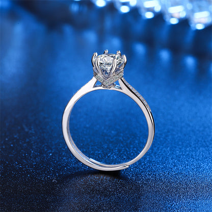 Crystal and Cubic Zirconia Crown Adjustable Ring, statement rings for women, elegant gift for her, detail close-up