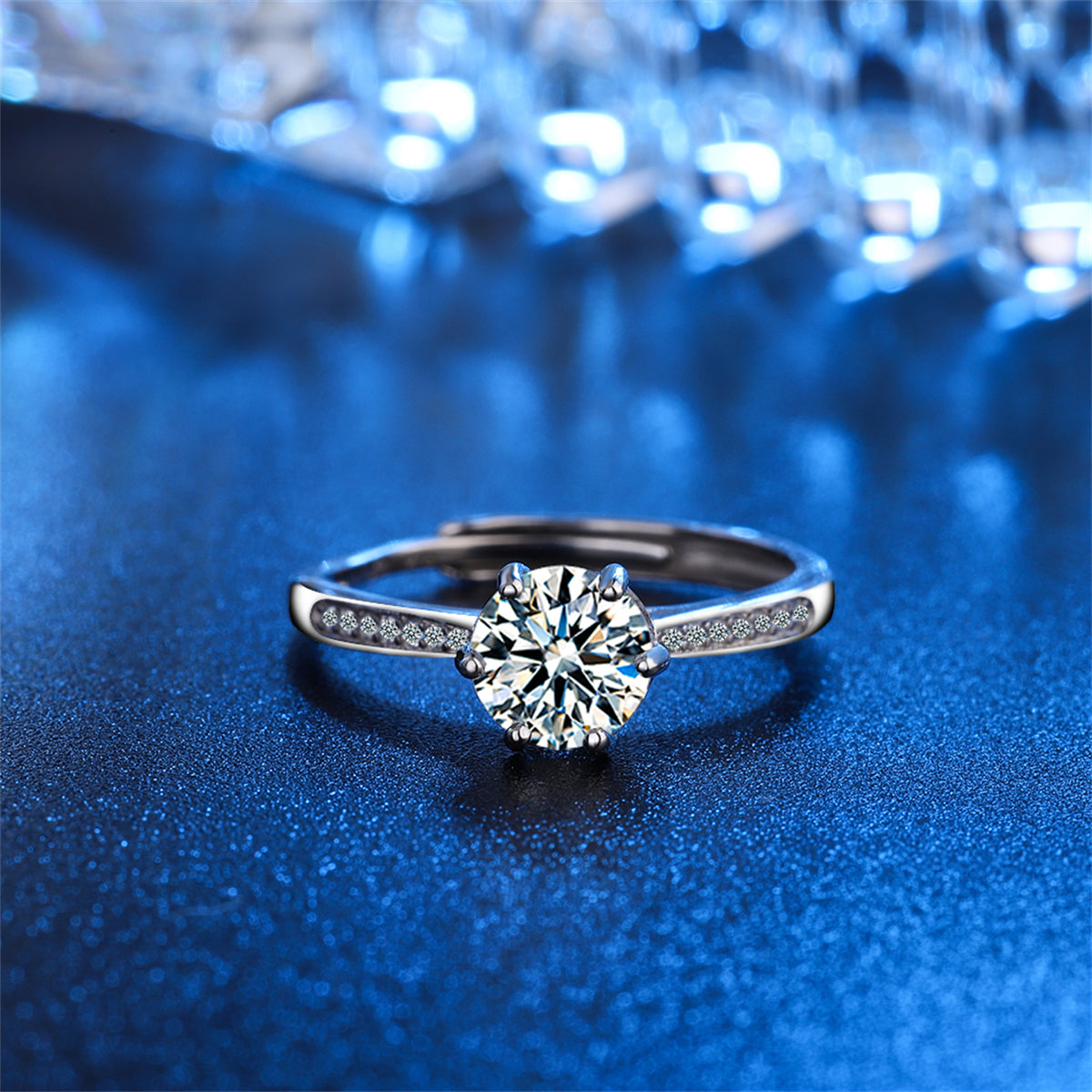 Crystal and Cubic Zirconia Crown Adjustable Ring, statement rings for women, elegant gift for her, lifestyle look