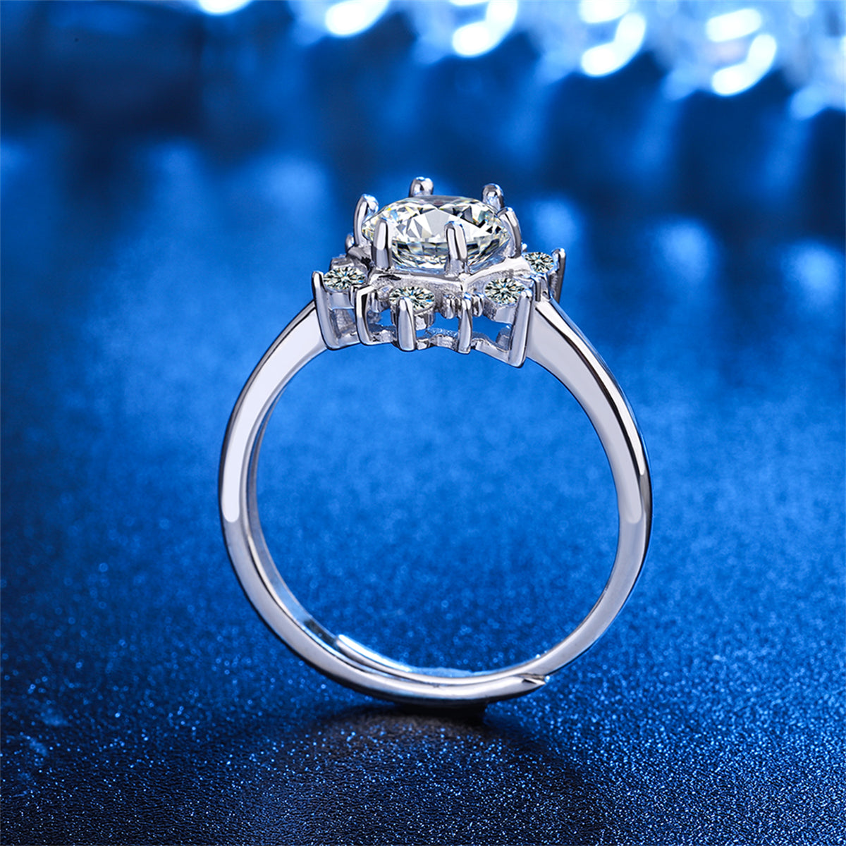 Cubic Zirconia and Crystal Snowflake Adjustable Ring, statement rings for women, vintage-inspired design, lifestyle look