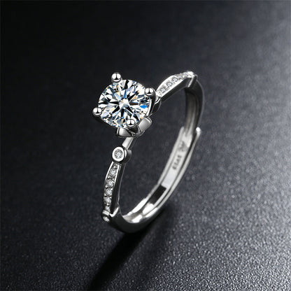 Crystal and Cubic Zirconia Botanical Ring, statement rings for women, everyday style, front view