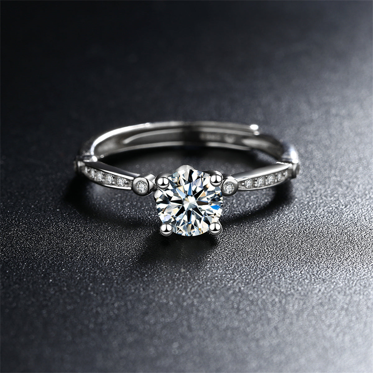 Crystal and Cubic Zirconia Botanical Ring, statement rings for women, everyday style, detail close-up