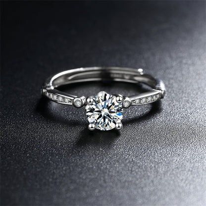 Crystal and Cubic Zirconia Botanical Ring, statement rings for women, everyday style, detail close-up