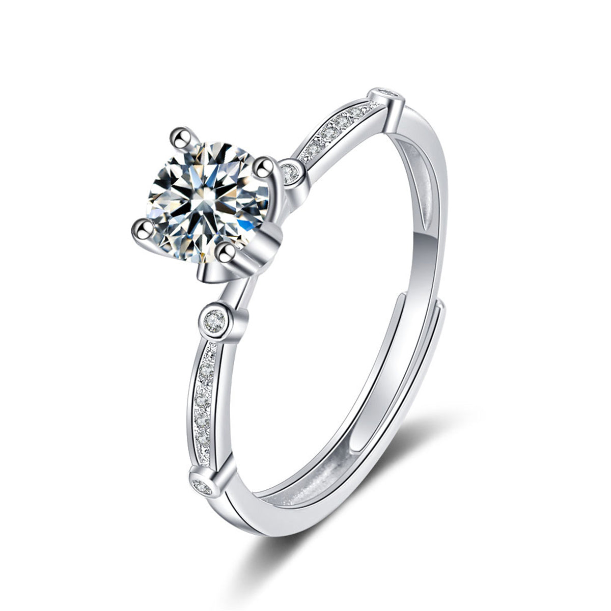 Crystal and Cubic Zirconia Botanical Ring, statement rings for women, everyday style, side view