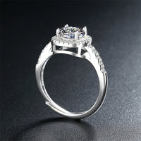 Crystal & Cubic Zirconia Silver-Plated Halo Square Ring