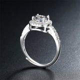 Crystal & Cubic Zirconia Silver-Plated Halo Square Ring