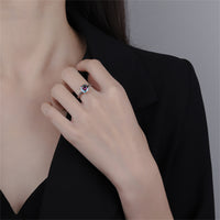 Multicolor Crystal & Enamel Silvertone Square Ring