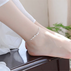 Silver-Plated Star & Bead Anklet