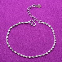 Fine Silver-Plated Rope Chain Anklet