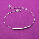 Fine Silver-Plated Curved Bar Anklet