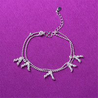 Fine Silver-Plated Peanut Charm Anklet