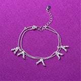 Fine Silver-Plated Peanut Charm Anklet